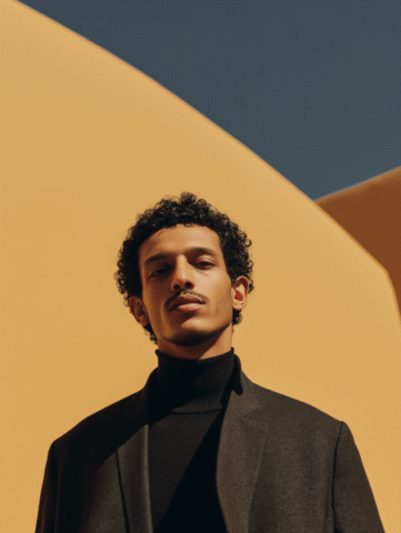 Man in Minimalist Scene